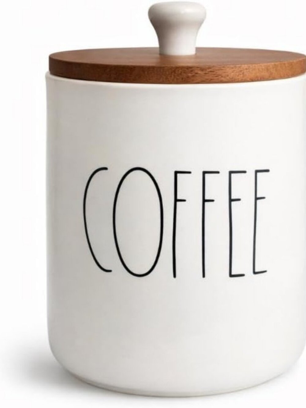 Farmhouse Ceramic Coffee Canister with Lid | Rustic Kitchen Storage Jar